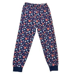 Girls long pants size 5 blue multicolor casual comfortable stretch elastic waist